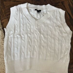 Forever 21 Cream Cable Knit Top